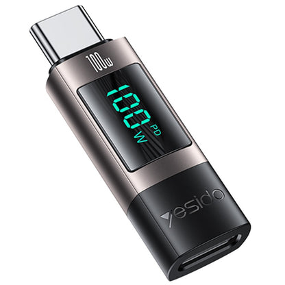 Προσαρμογέας Δεδομένων και Φόρτισης USB-C - USB-C Yesido GS24 Display, Γκρι