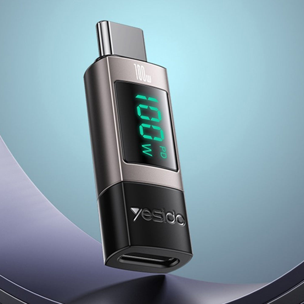 Προσαρμογέας Δεδομένων και Φόρτισης USB-C - USB-C Yesido GS24 Display, Γκρι