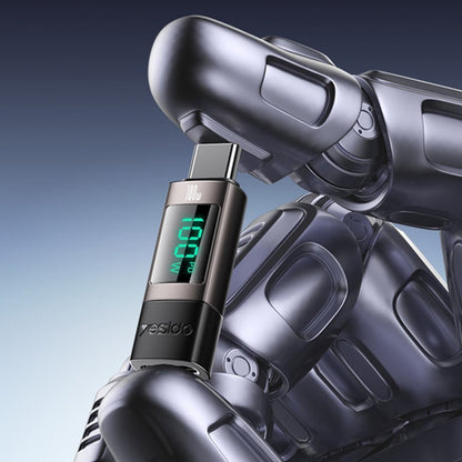 Προσαρμογέας Δεδομένων και Φόρτισης USB-C - USB-C Yesido GS24 Display, Γκρι