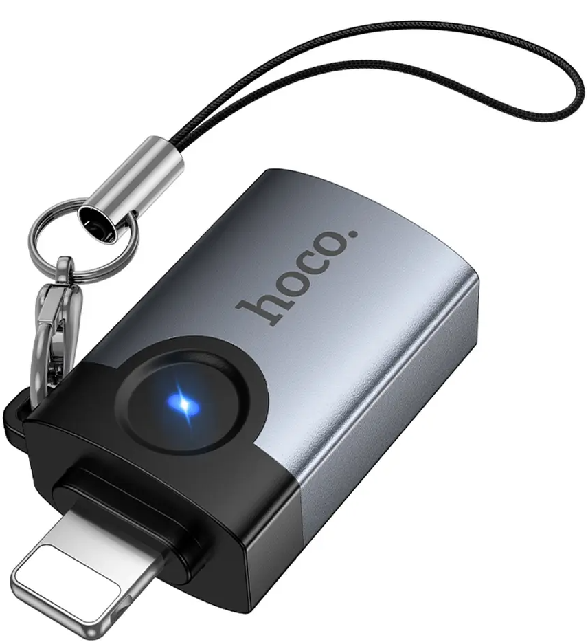 Προσαρμογέας OTG Lightning - USB-A HOCO UA46, Γκρι