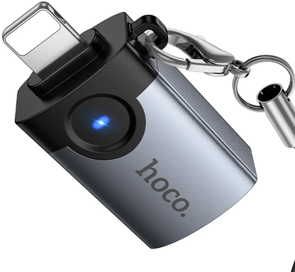 Προσαρμογέας OTG Lightning - USB-A HOCO UA46, Γκρι