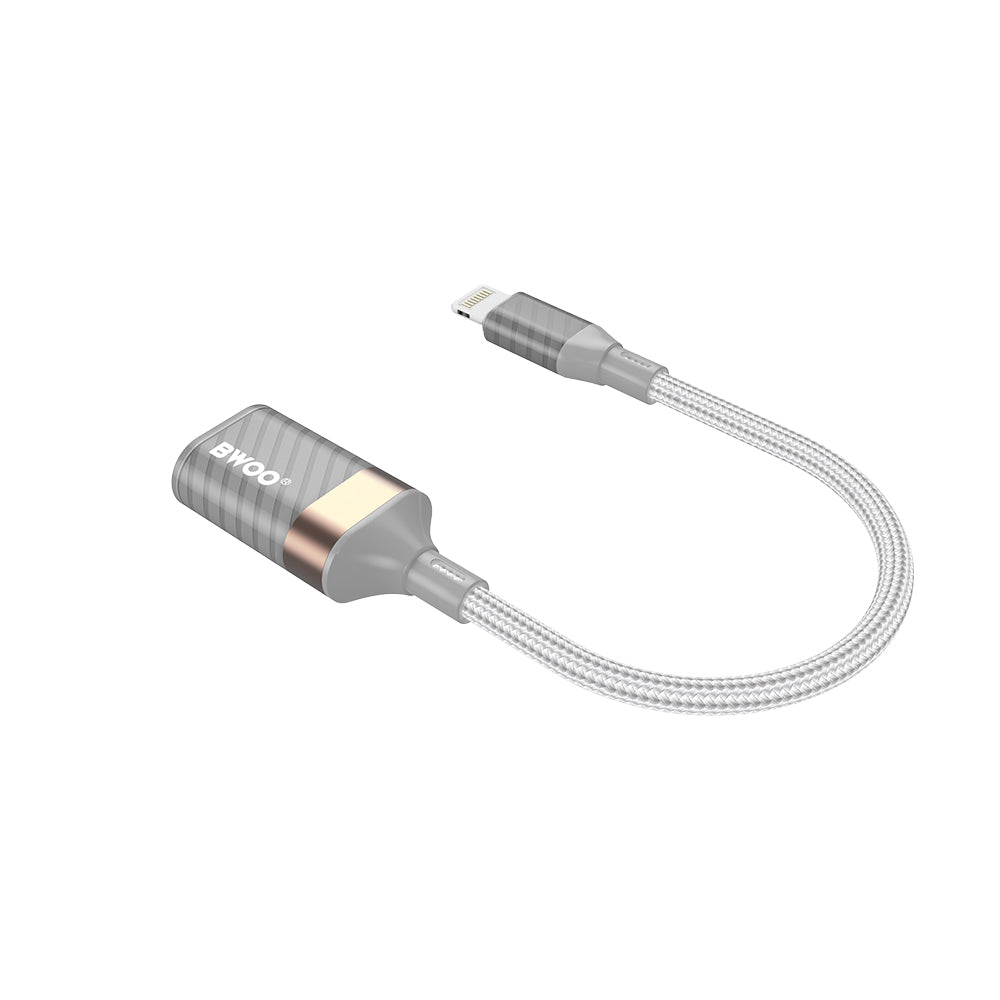 OTG Lightning to USB-A BWOO BZ70 Adapter, Gray