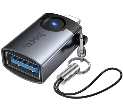 Προσαρμογέας OTG Lightning - USB-A HOCO UA46, Γκρι