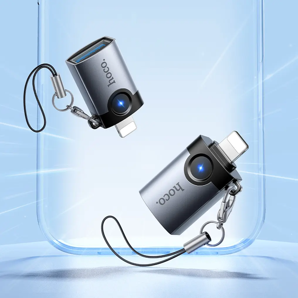 Προσαρμογέας OTG Lightning - USB-A HOCO UA46, Γκρι