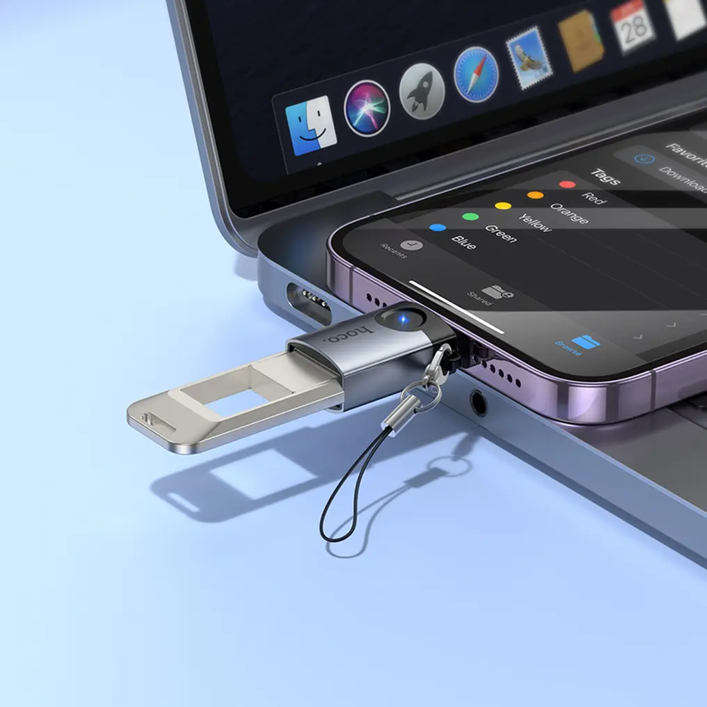 Προσαρμογέας OTG Lightning - USB-A HOCO UA46, Γκρι