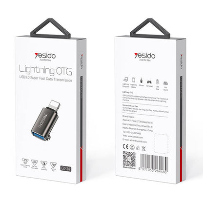 Προσαρμογέας OTG Lightning - USB-A Yesido GS14, Μαύρο