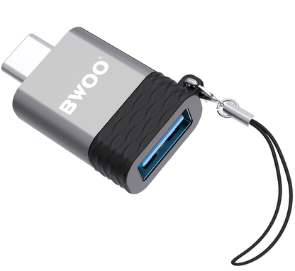 OTG USB-A - USB-C Adapter BWOO BZ-35, Gray