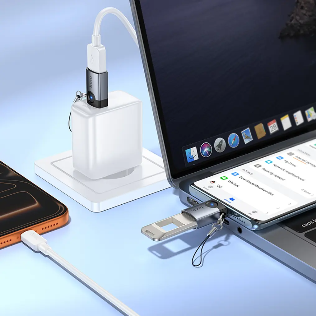 OTG USB-C to USB-A Adapter HOCO UA46C, Gray