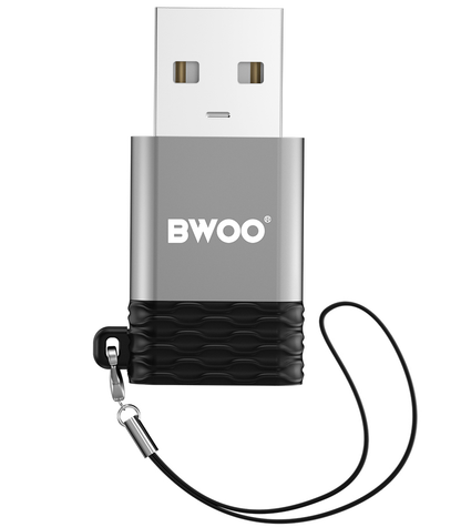 Προσαρμογέας Δεδομένων και Φόρτισης USB-C - USB-A BWOO BZ-38, Γκρι