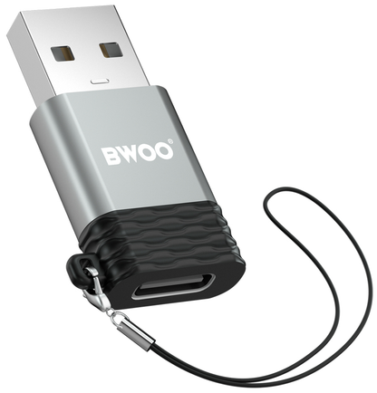Προσαρμογέας Δεδομένων και Φόρτισης USB-C - USB-A BWOO BZ-38, Γκρι