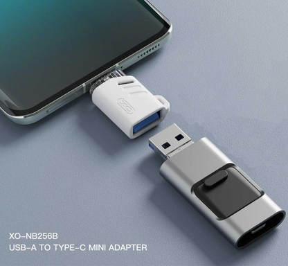 Adaptor OTG USB-C - USB-A XO Design NB256B, Λευκό