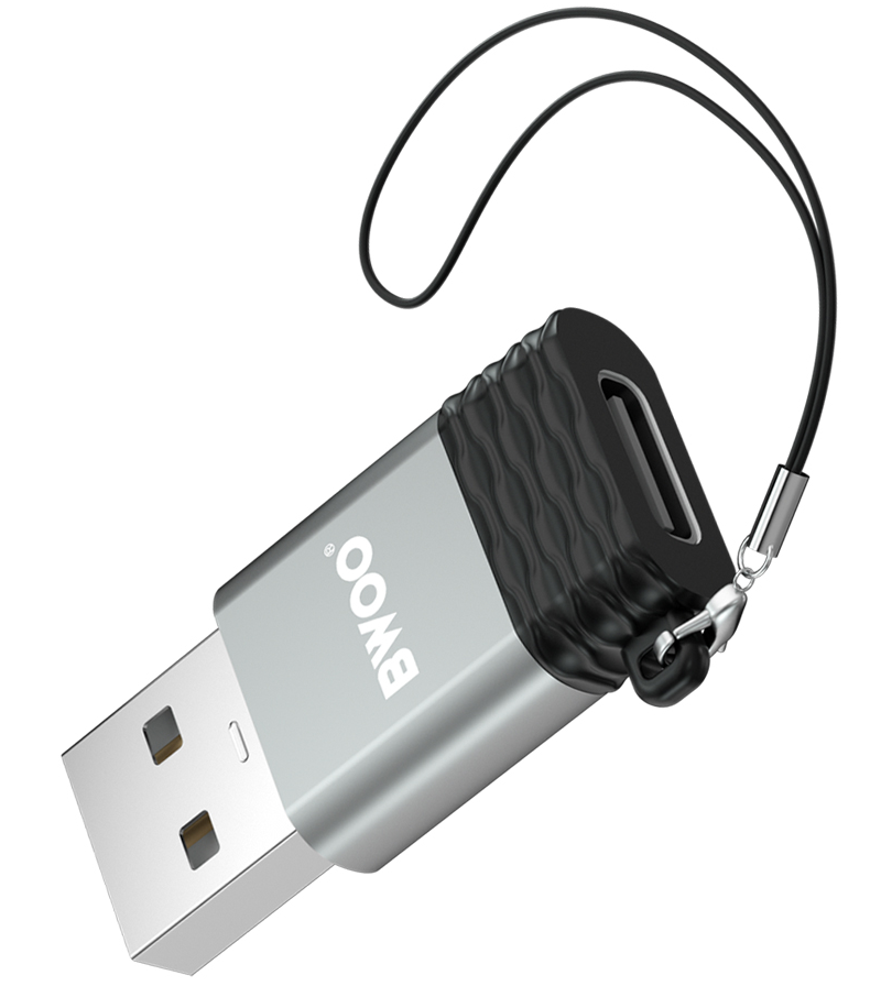 Προσαρμογέας Δεδομένων και Φόρτισης USB-C - USB-A BWOO BZ-38, Γκρι