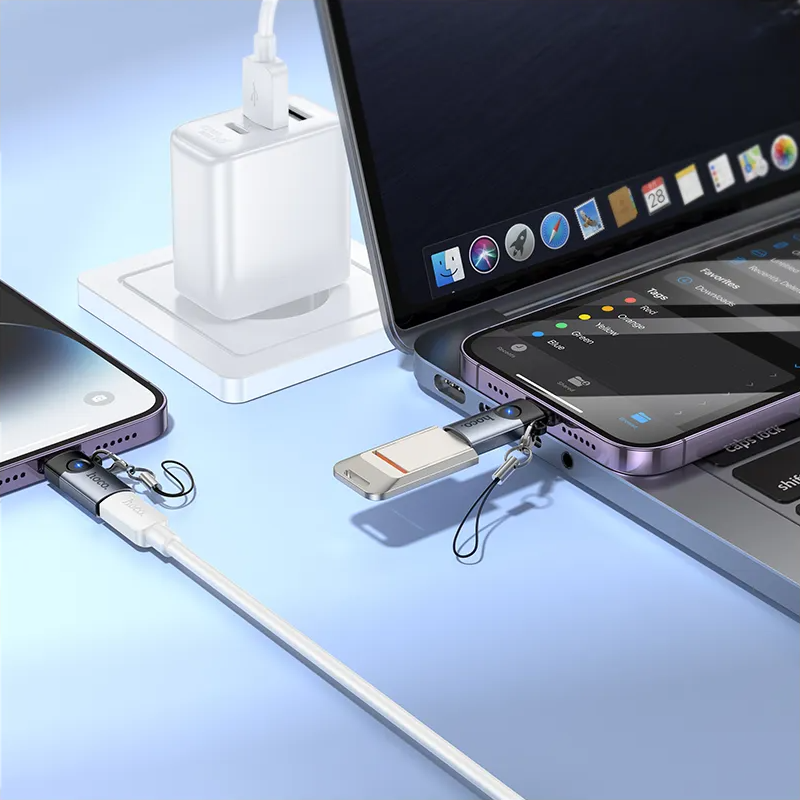 Προσαρμογέας Δεδομένων και Φόρτισης USB-C - Lightning HOCO UA46A, Γκρι