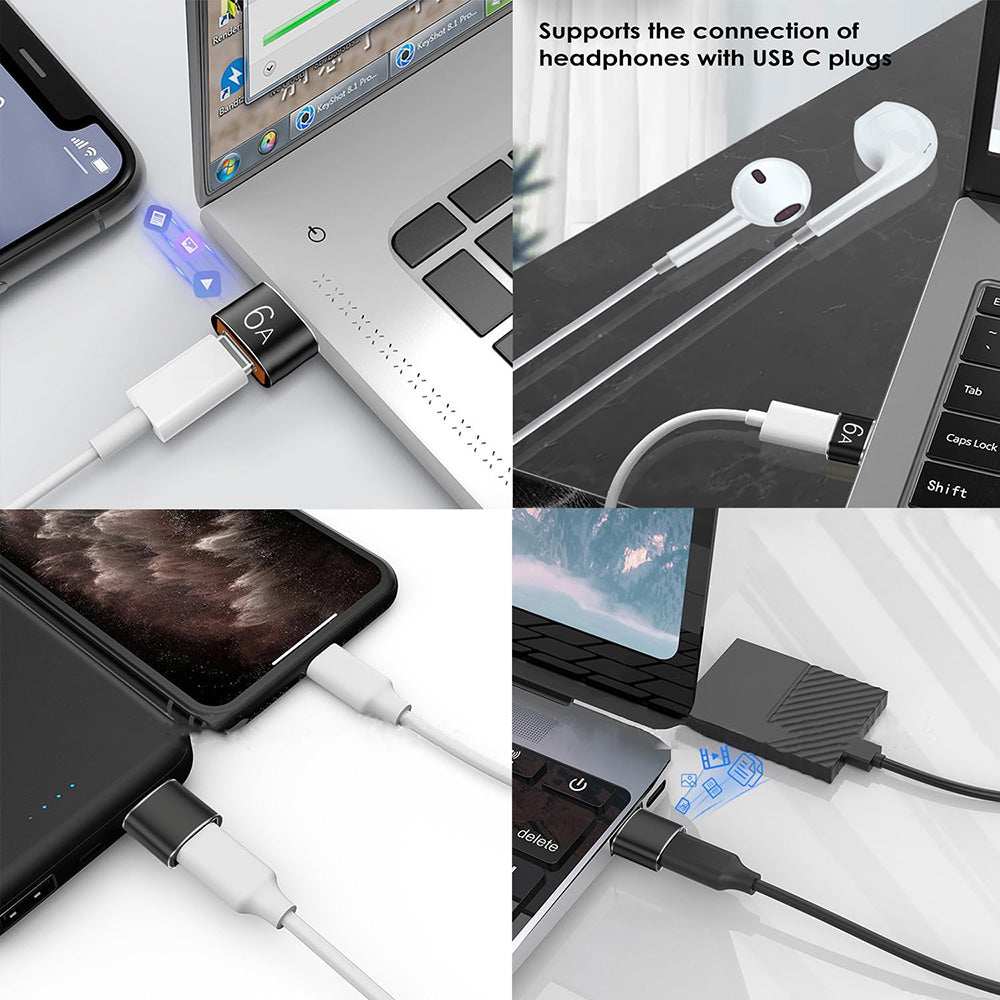 Προσαρμογέας Δεδομένων και Φόρτισης USB-C - USB-A Techsuit A4 HyperPort, Μαύρο Πορτοκαλί