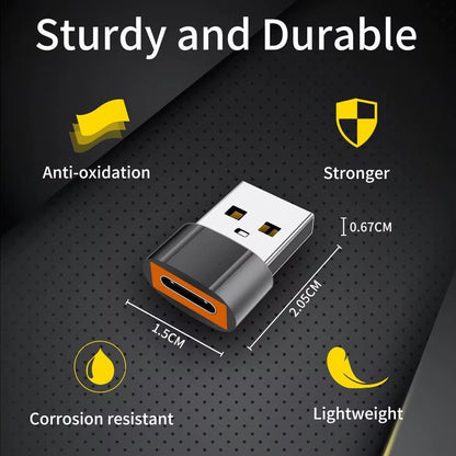 Προσαρμογέας Δεδομένων και Φόρτισης USB-C - USB-A Techsuit A4 HyperPort, Μαύρο Πορτοκαλί