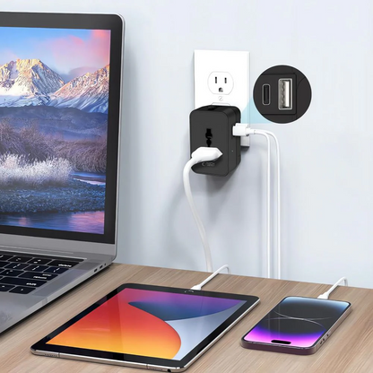 Προσαρμογέας Δικτύου Tech-Protect TA300 Travel EU / UK / US / AU, Μαύρο