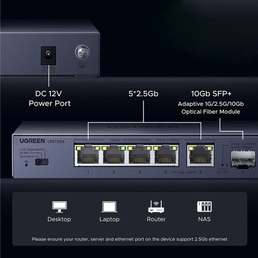 UGREEN Network Switch 35048EU, Gray