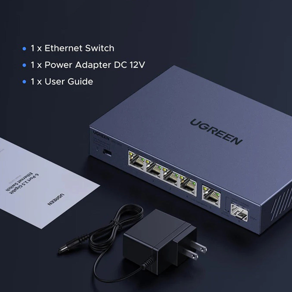 UGREEN Network Switch 35048EU, 5 x RJ45, Gray
