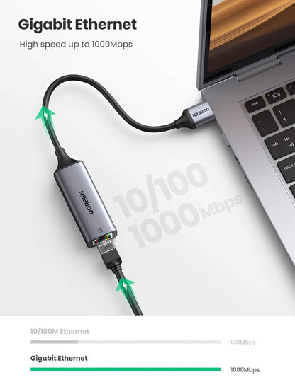 Κάρτα Δικτύου UGREEN CM209, RJ45, USB, Γκρι