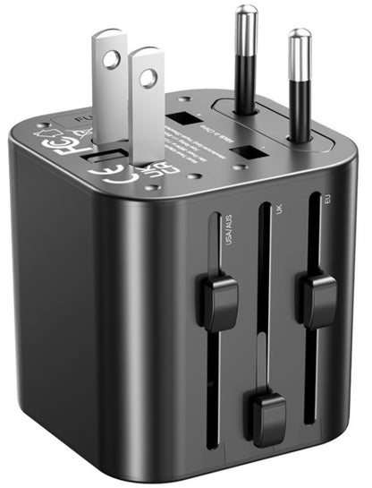 Προσαρμογέας Δικτύου XO Design WL28 Travel US / UK / AU / CN / EU, Μαύρο