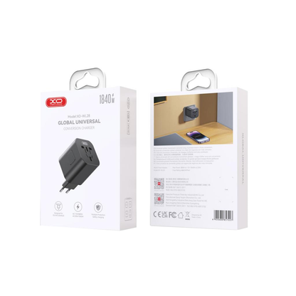 Προσαρμογέας Δικτύου XO Design WL28 Travel US / UK / AU / CN / EU, Μαύρο