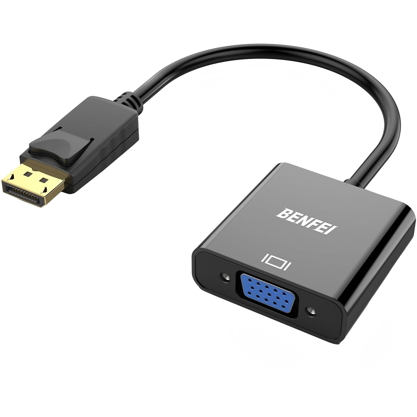 Benfei Video Adapter, DisplayPort - VGA, 1080P, Black