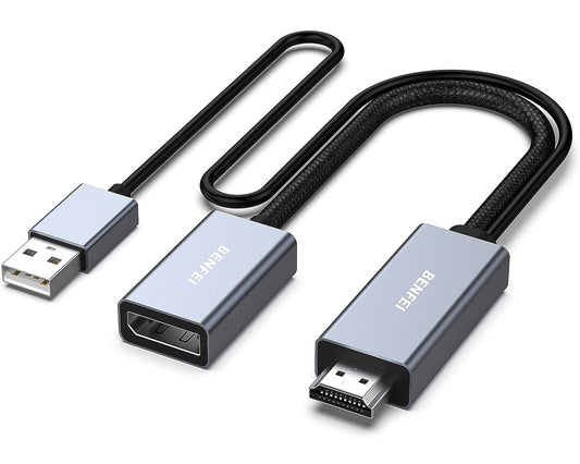 Προσαρμογέας Βίντεο Benfei, HDMI - DisplayPort / USB, 4K, Γκρι