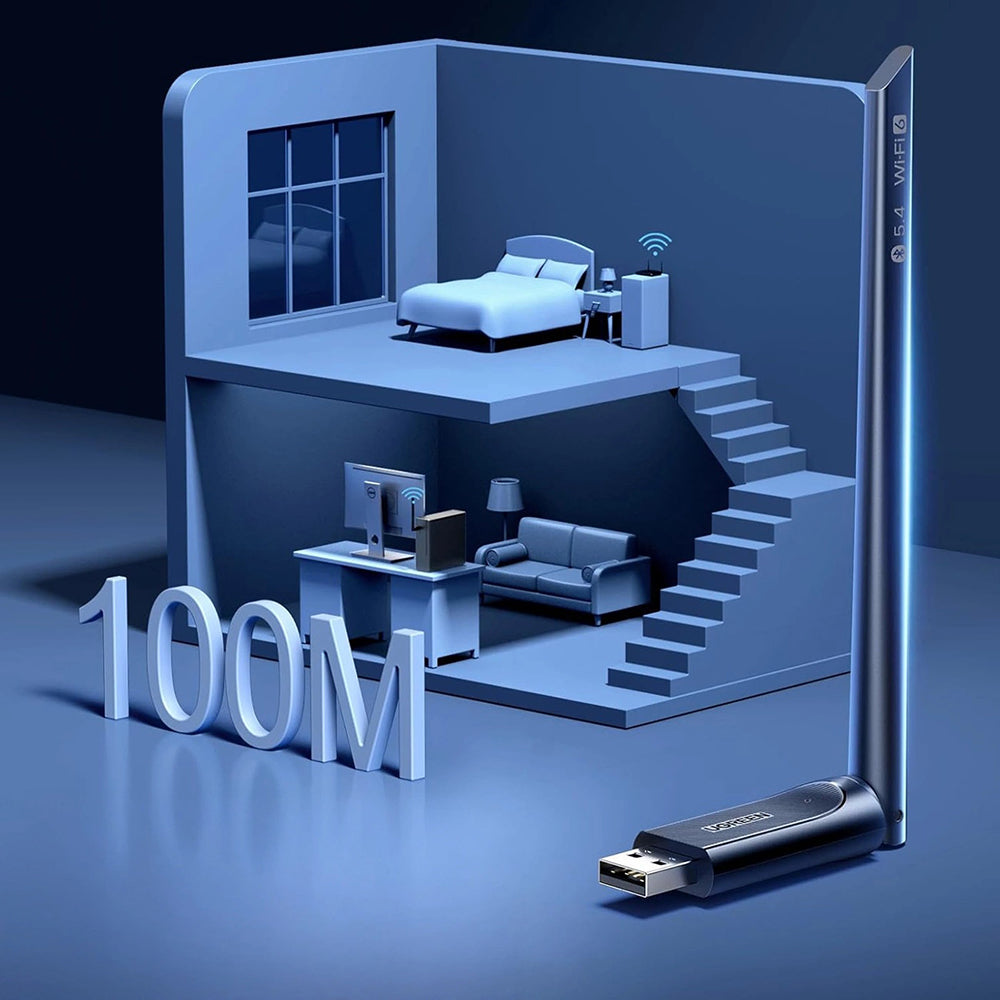 Ασύρματος Προσαρμογέας UGREEN AX900 (75109), Διπλής Ζώνης, Wi-Fi 6, 600Mbps, Μαύρο