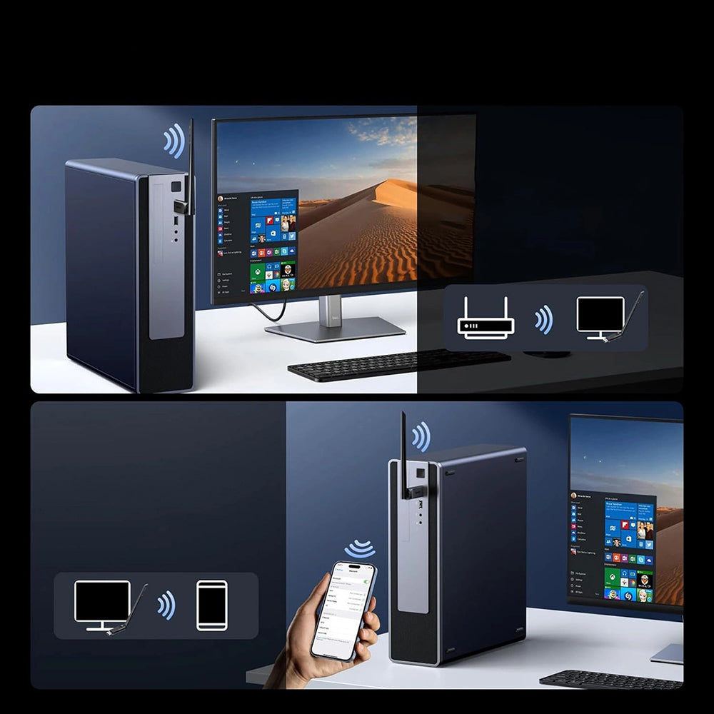 Ασύρματος Προσαρμογέας UGREEN AX900 (75109), Διπλής Ζώνης, Wi-Fi 6, 600Mbps, Μαύρο