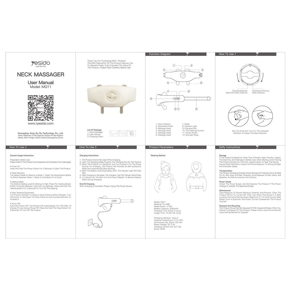 Yesido MG11 Neck Massage Device, Beige