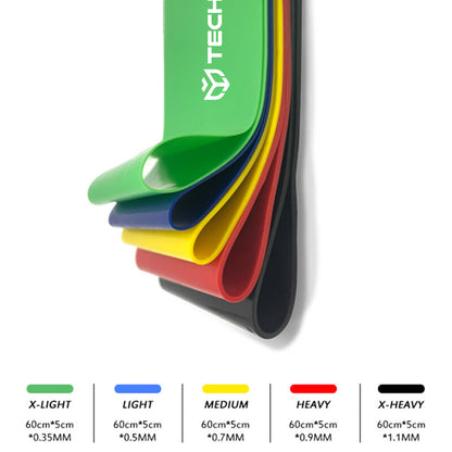Fitness Techsuit TS-01 Elastic Band, Set of 5 pieces, Multicolor