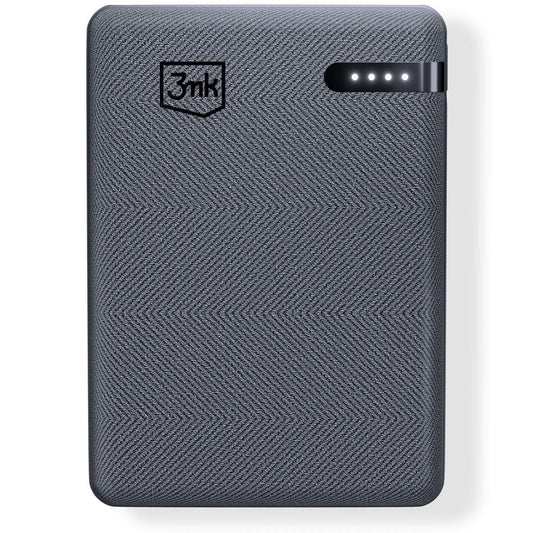 3MK Pocket External Battery, 5000mAh, 12W, 1 x USB-C, Gray