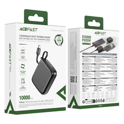 Εξωτερική Μπαταρία Acefast M15, 10000mAh, 20W, PD, 2 x USB-C, Μαύρη