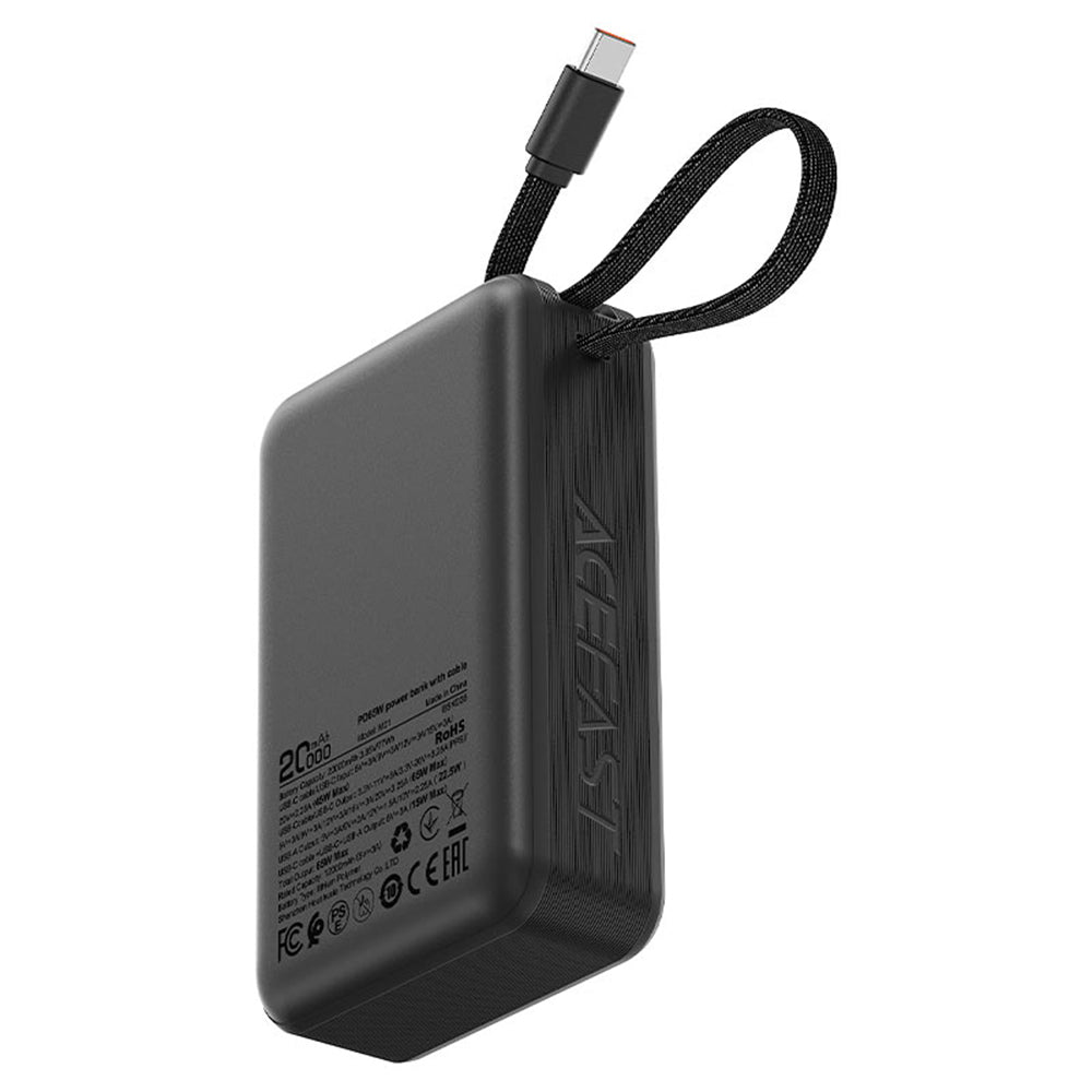 Εξωτερική Μπαταρία Acefast M21, 20000mAh, 65W, QC + PD, 1 x USB-A - 2 x USB-C, Μαύρη