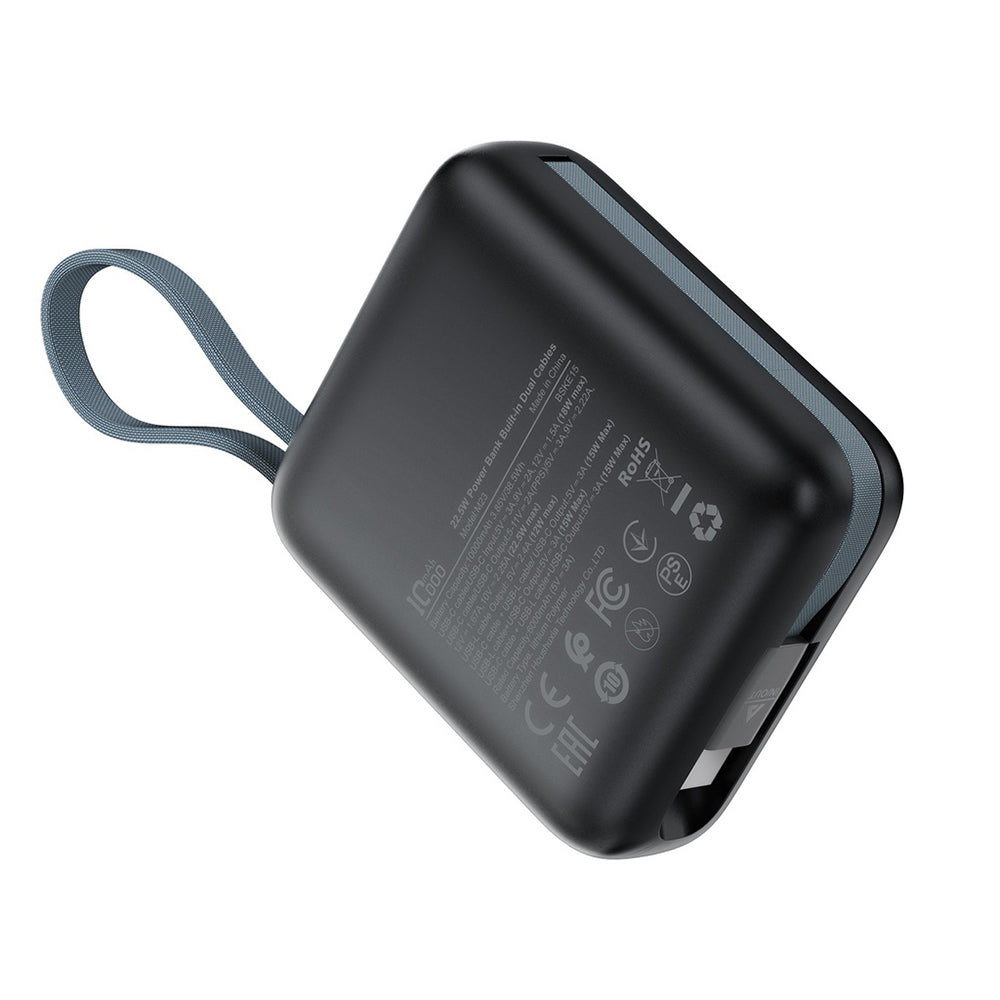 Εξωτερική Μπαταρία Acefast M23, 10000mAh, 22.5W, QC + PD, 1 x Lightning - 2 x USB-C, Γκρι