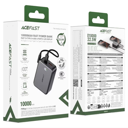 Εξωτερική Μπαταρία Acefast M28, 10000mAh, 22.5W, QC + PD, 1 x USB-A - 2 x USB-C, Μαύρη