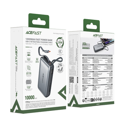 Εξωτερική Μπαταρία Acefast M32, 10000mAh, 35W, PD, 2 x USB-C, Γκρι
