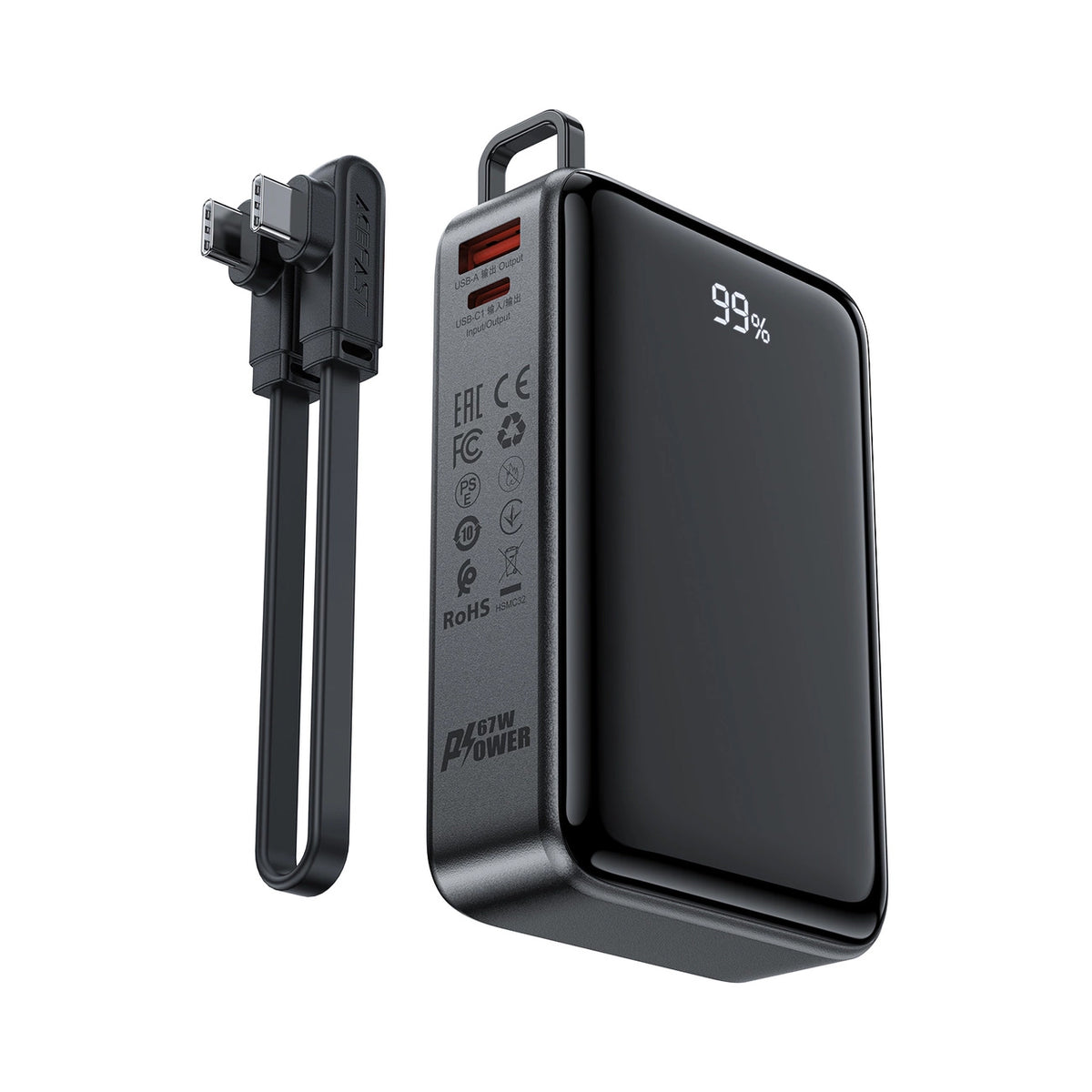 Εξωτερική Μπαταρία Acefast M4, 20000mAh, 67W, PD, 1 x USB-A - 2 x USB-C, Μαύρη
