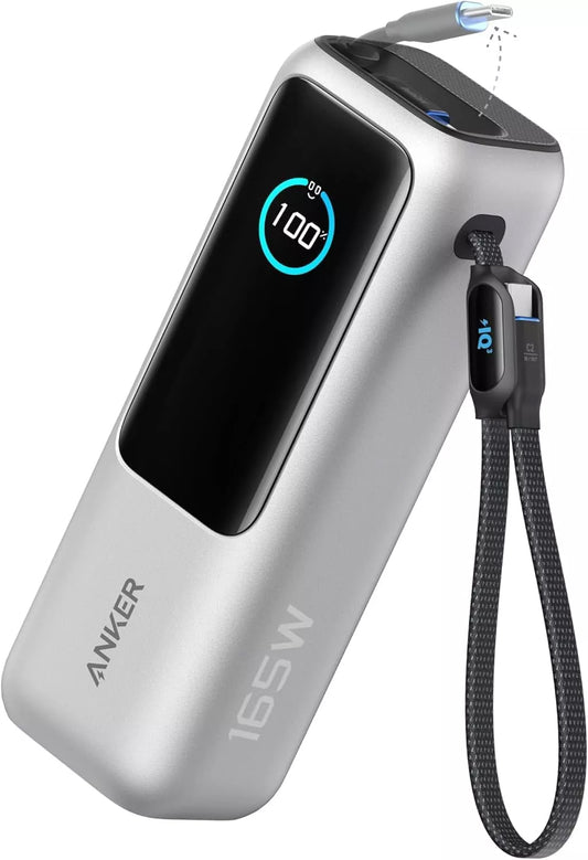 Εξωτερική Μπαταρία Anker, 25000mAh, 165W, QC + PD, 1 x USB-A - 3 x USB-C, Ασημί A1695H41