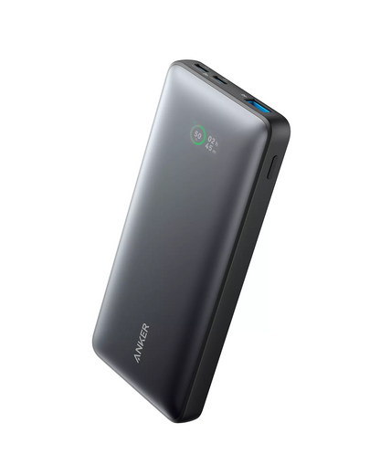 Anker 533 PowerCore External Battery, 10000mAh, 25W, QC + PD, 1 x USB-A - 2 x USB-C, Black A1249G11