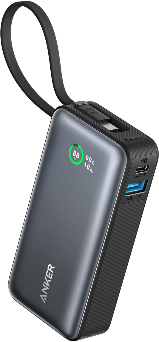 Εξωτερική μπαταρία Anker Nano, 10000mAh, 30W, QC + PD, 1 x USB-A - 2 x USB-C, μαύρο A1259G11