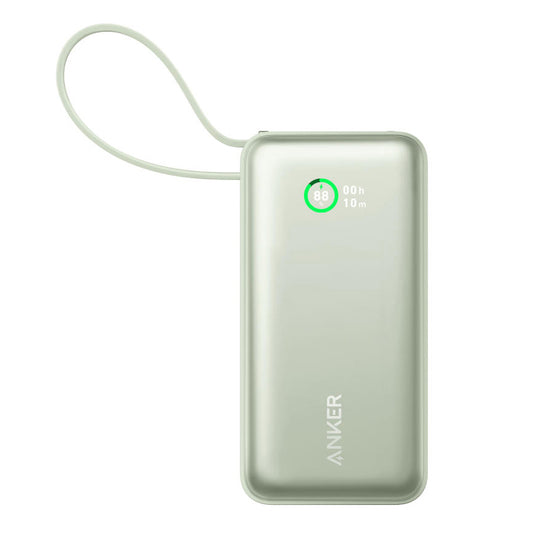 Εξωτερική μπαταρία Anker Nano, 10000mAh, 30W, QC + PD, 1 x USB-A - 2 x USB-C, πράσινο A1259G61