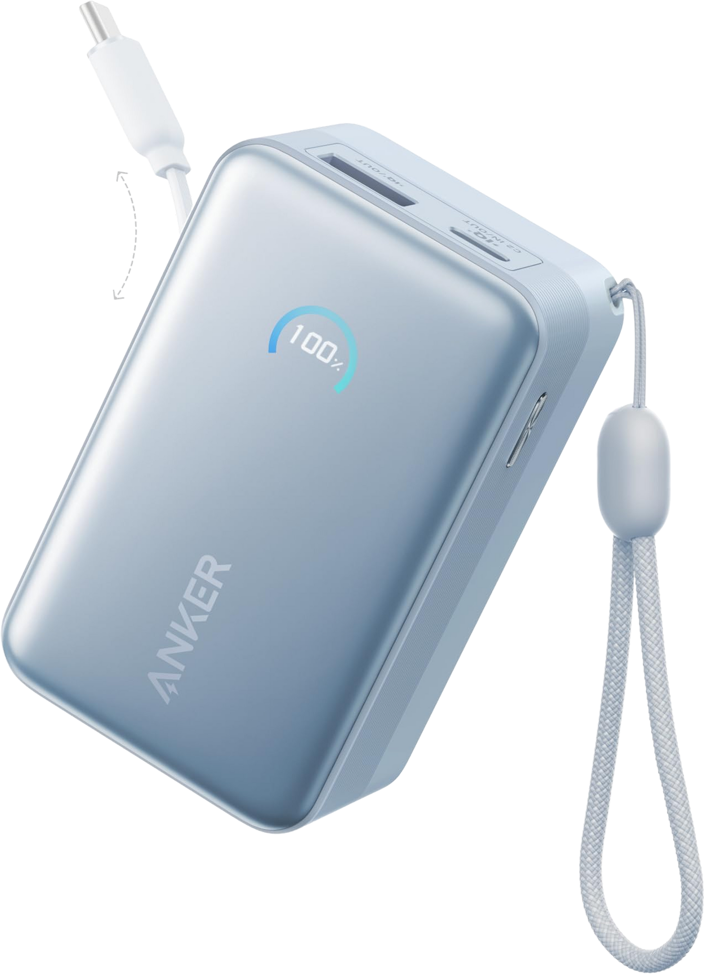 Εξωτερική Μπαταρία Anker Nano, 10000mAh, 45W, QC + PD, 1 x USB-A - 2 x USB-C, Μπλε