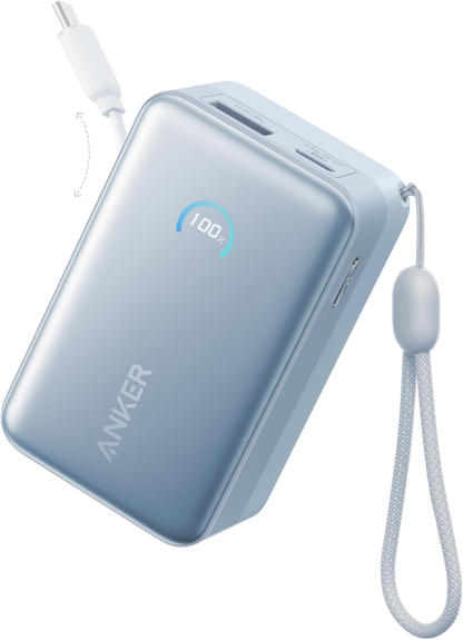 Εξωτερική Μπαταρία Anker Nano, 10000mAh, 45W, QC + PD, 1 x USB-A - 2 x USB-C, Μπλε