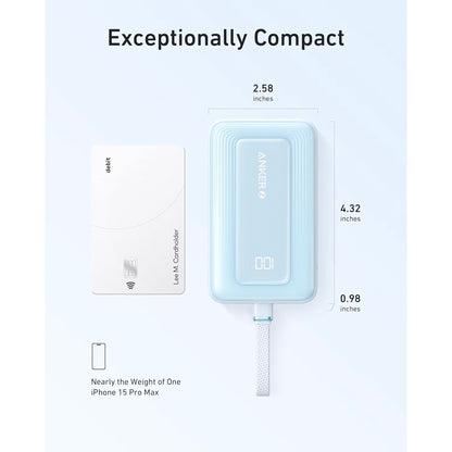 Εξωτερική Μπαταρία Anker Zolo, 10000mAh, 30W, QC + PD, 1 x USB-A - 2 x USB-C, Μπλε A1688031