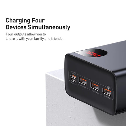 Εξωτερική Μπαταρία Baseus Adaman, 40000mAh, 22.5W, QC + PD, 1 x USB-C - 3 x USB-A, Μαύρη