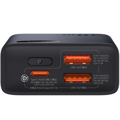 Εξωτερική Μπαταρία Baseus Adaman2, 10000mAh, 30W, QC + PD, 1 x USB-C - 2 x USB-A, Μαύρη PPAD040101
