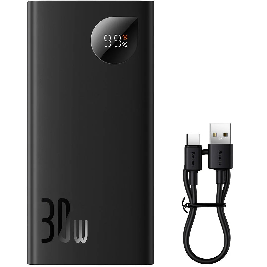 Εξωτερική Μπαταρία Baseus Adaman2, 10000mAh, 30W, QC + PD, 1 x USB-C - 2 x USB-A, Μαύρη PPAD040101