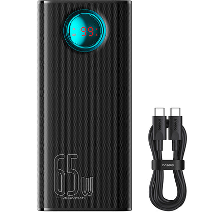 Εξωτερική Μπαταρία Baseus Amblight με Ψηφιακή Οθόνη, 26800mAh, 65W, QC + PD, 1 x USB-C - 4 x USB-A, Μαύρη P10022402113-00