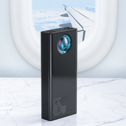 Εξωτερική Μπαταρία Baseus Amblight Digital Display, 30000mAh, 65W, QC + PD, 1 x USB-C - 4 x USB-A, Λευκή PPLG000102